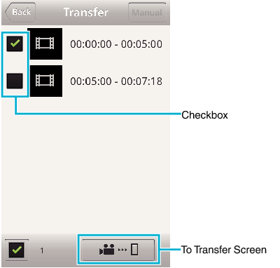 Transfer screen
